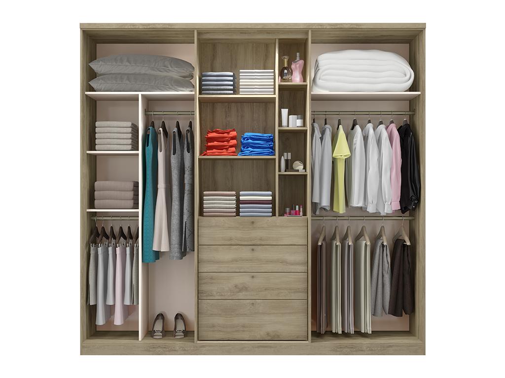 Natural Oak Wood Wardrobe - dlz1766461209563