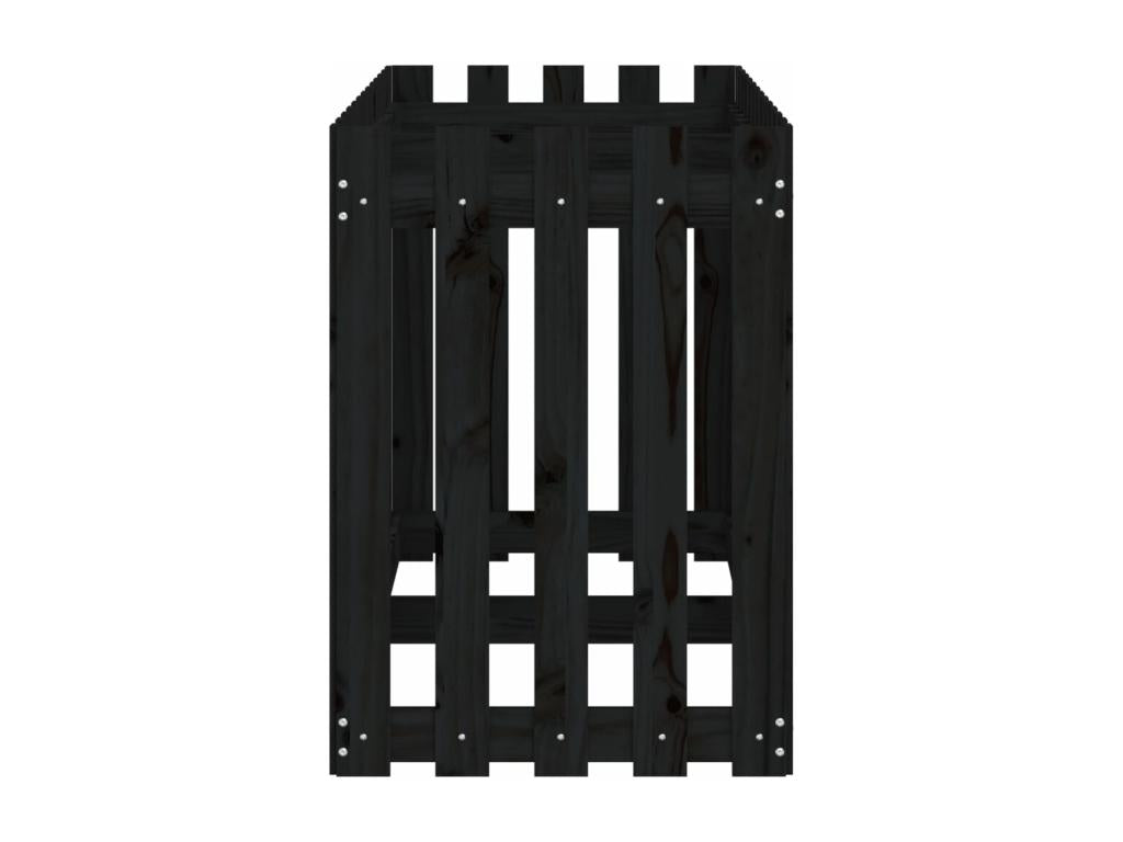 Black Pine Wood Bed, 150 x 50 x 70 cm