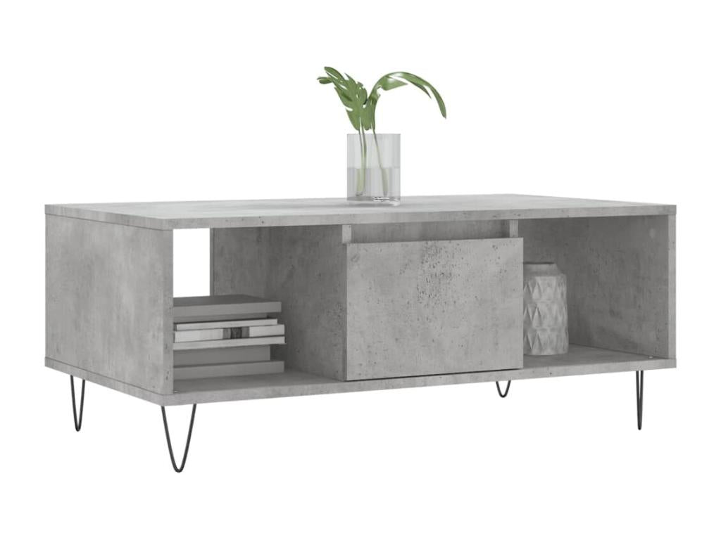 Gray Engineered Wood Coffee Table, 90 x 50 x 36.5 cm