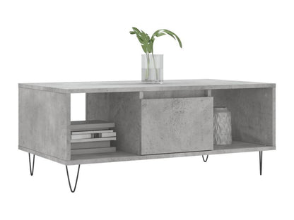 Gray Engineered Wood Coffee Table, 90 x 50 x 36.5 cm