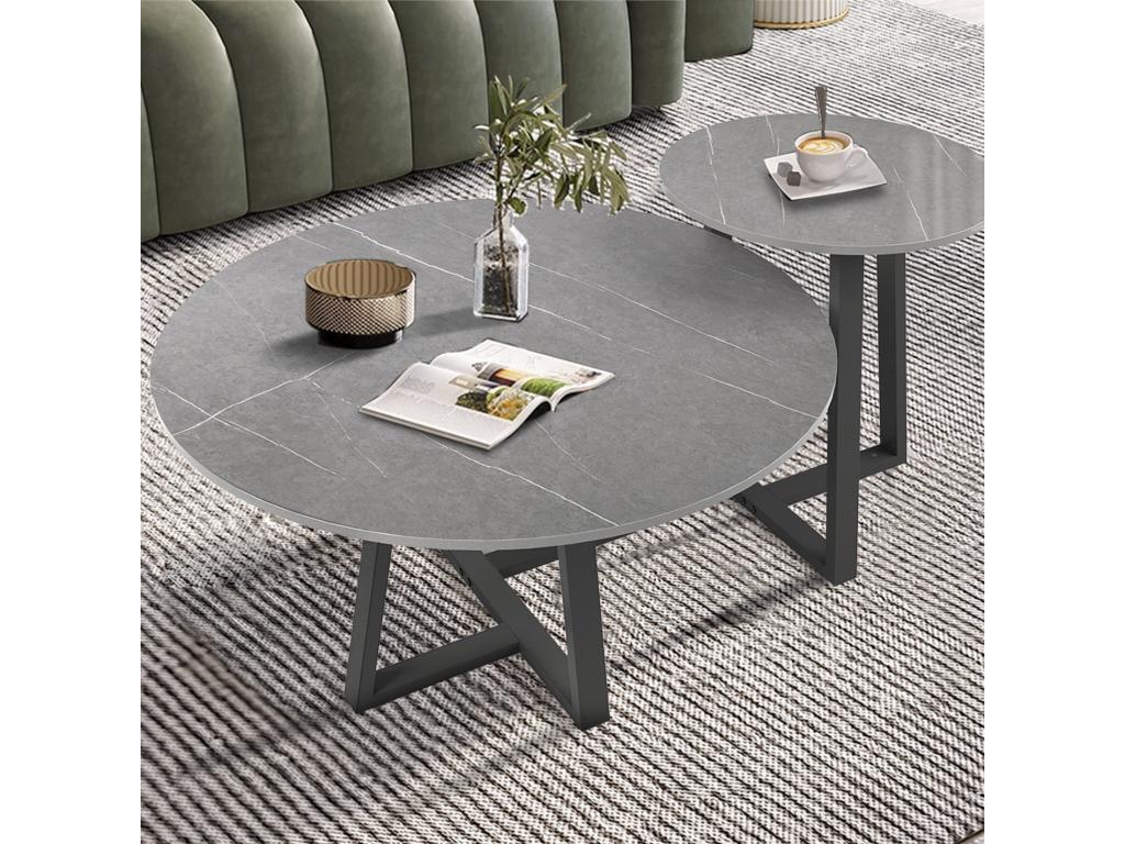 Gray Marble Coffee Table, 80 x 80 x 40 cm