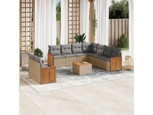 Beige Woven Resin Wicker Outdoor Furniture Set - dlz1766461167636