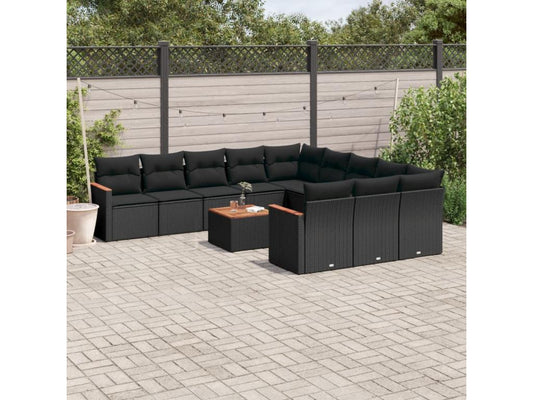 Black Woven Resin Wicker Outdoor Furniture Set - dlz1766461363602