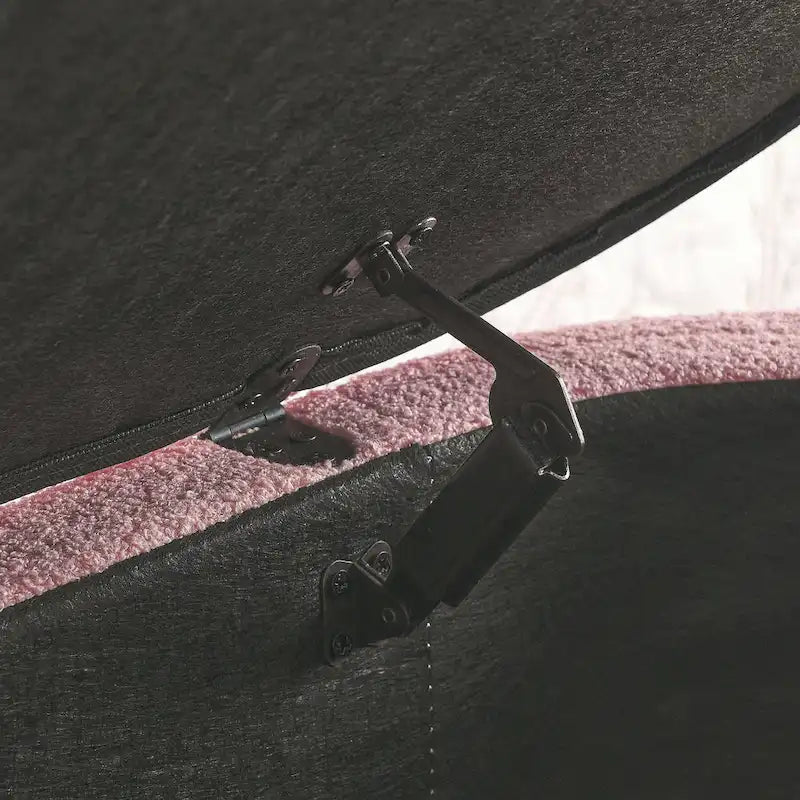 Teddy Fabric Upholstered Storage Bench End of Bed Stool with Safety Hinge