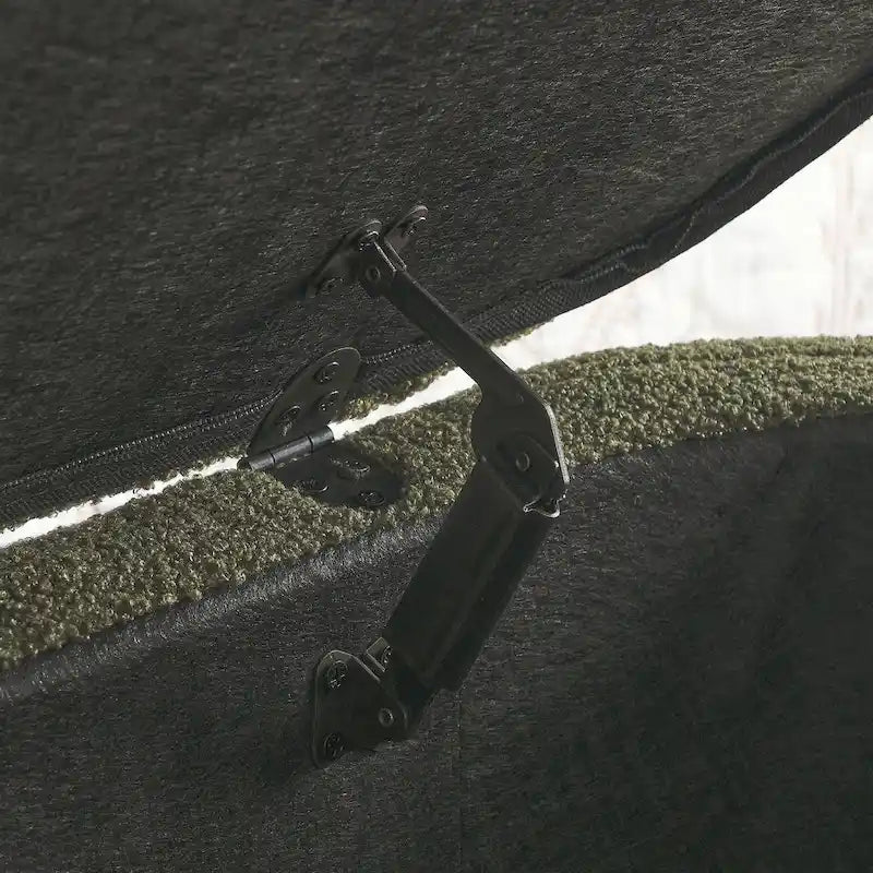 Teddy Fabric Upholstered Storage Bench End of Bed Stool with Safety Hinge