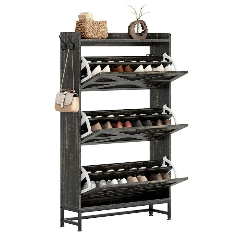 Shoe Cabinet, Entry Home Shoe Cabinet, Entrance Balcony Storage Cabinet, Large Capacity Shoe Rack, Grey