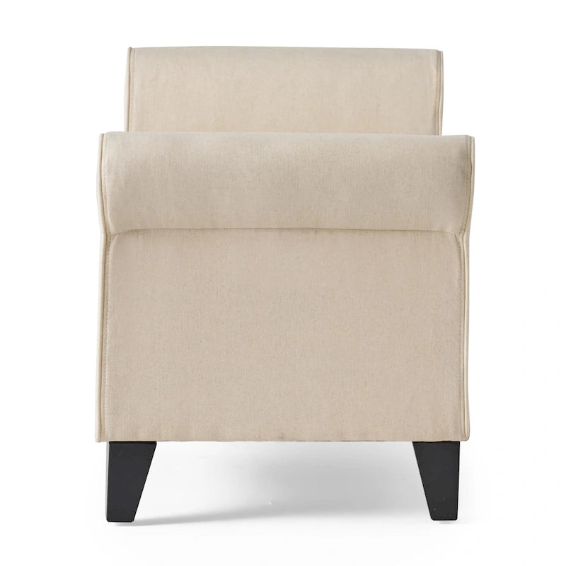 Danbury Armed Storage Bench with Birch Legs