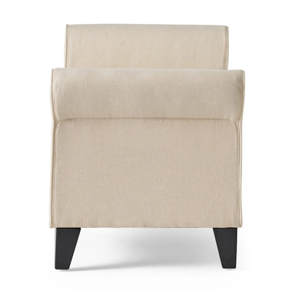 Danbury Armed Storage Bench with Birch Legs