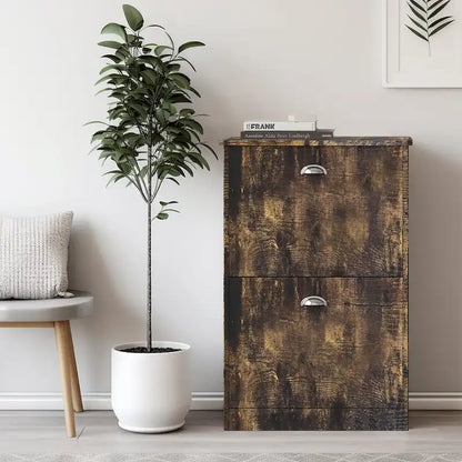 Shoe Cabinet,Hidden Slim Narrow Shoe Rack Cabinet with 2 Drawers for Entryway, Foyer,Hallway,Bedroom,Original Wood Color