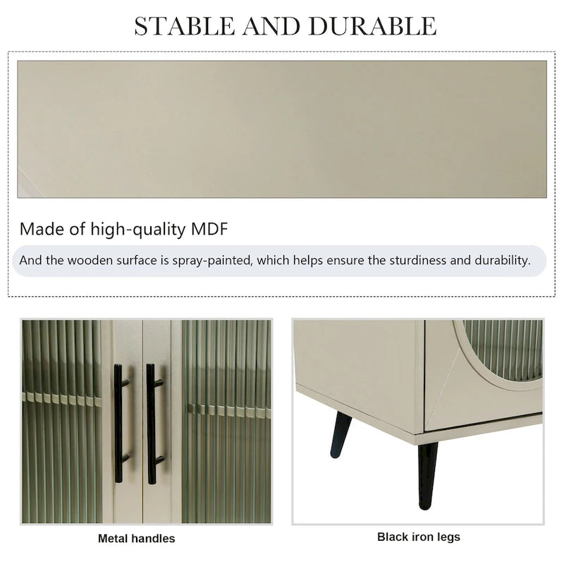 Wood TV Stand with Storage Cabinet