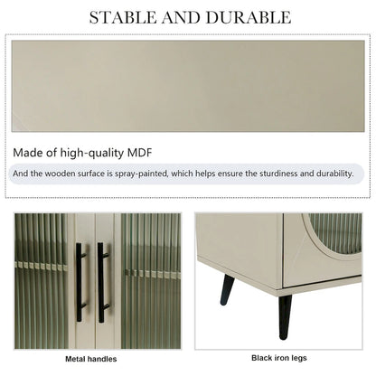 Wood TV Stand with Storage Cabinet