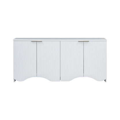Vertical Stripes and Wavy Design of a Four-Door Cabinet Cabinet