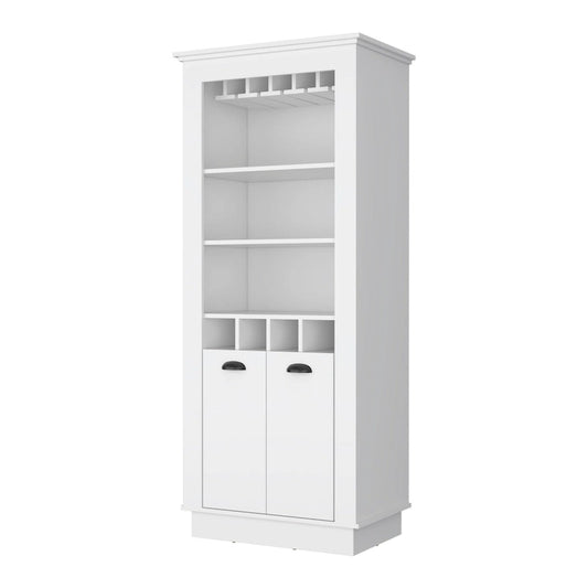 HomeRoots 70 White Bar Cabinet With Wine Storage