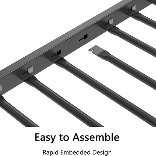 Sturdy Twin over Full Bunk Bed Metal Black for Kids and Adult Low Profile Twin over Full Bunk Bed with Ladder and Guardrails