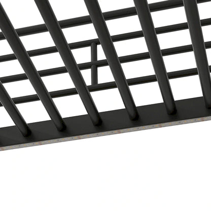 Full Size Metal Loft Bed with Desk & Small Wardrobe, Space-Saving LED Loft Bed Heavy Duty Bed Frame with Storage Staircase