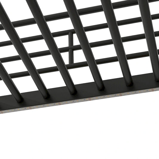 Full Size Metal Loft Bed with Desk & Small Wardrobe, Space-Saving LED Loft Bed Heavy Duty Bed Frame with Storage Staircase