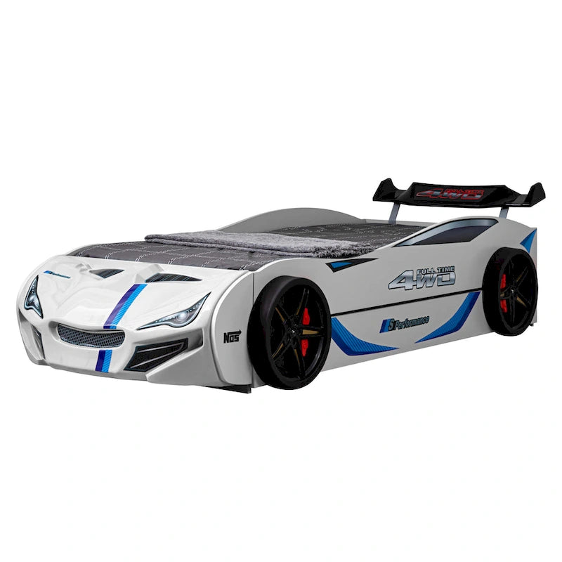 Furniture of America Laszlo Modern Race Car-Shaped Twin Bed with Trundle