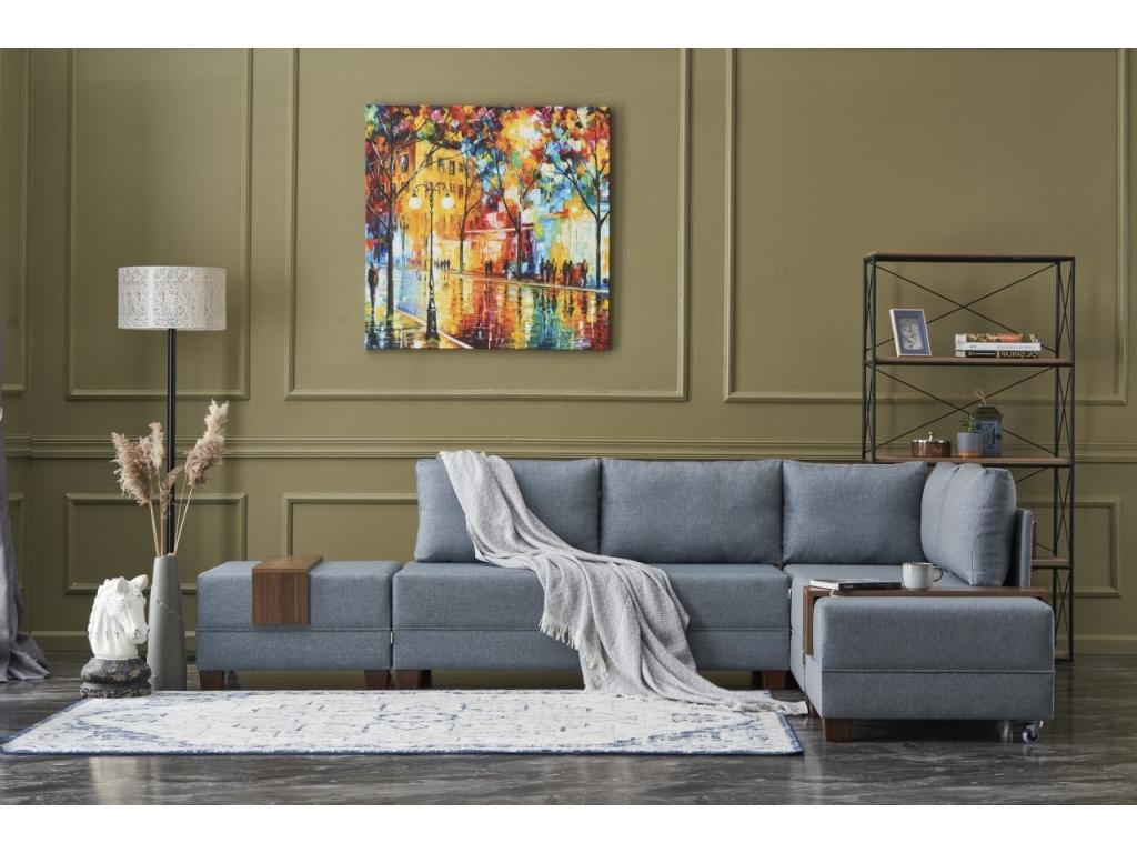 Blue Fabric Sofa Bed - dlz1766461848489