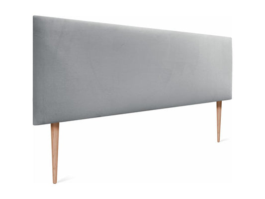 Gray Velvet Bed, 150 x 115 cm