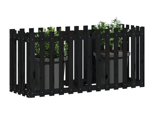 Black Pine Wood Bed, 150 x 50 x 70 cm