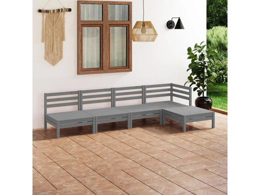 Gray Pine Wood Outdoor Furniture Set - dlz1766461624726