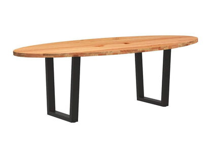 Brown Oak Wood Dining Table - dlz1766461217152