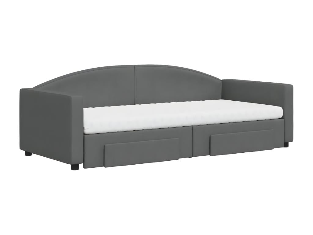 Gray Fabric Bed, 90 x 200 cm