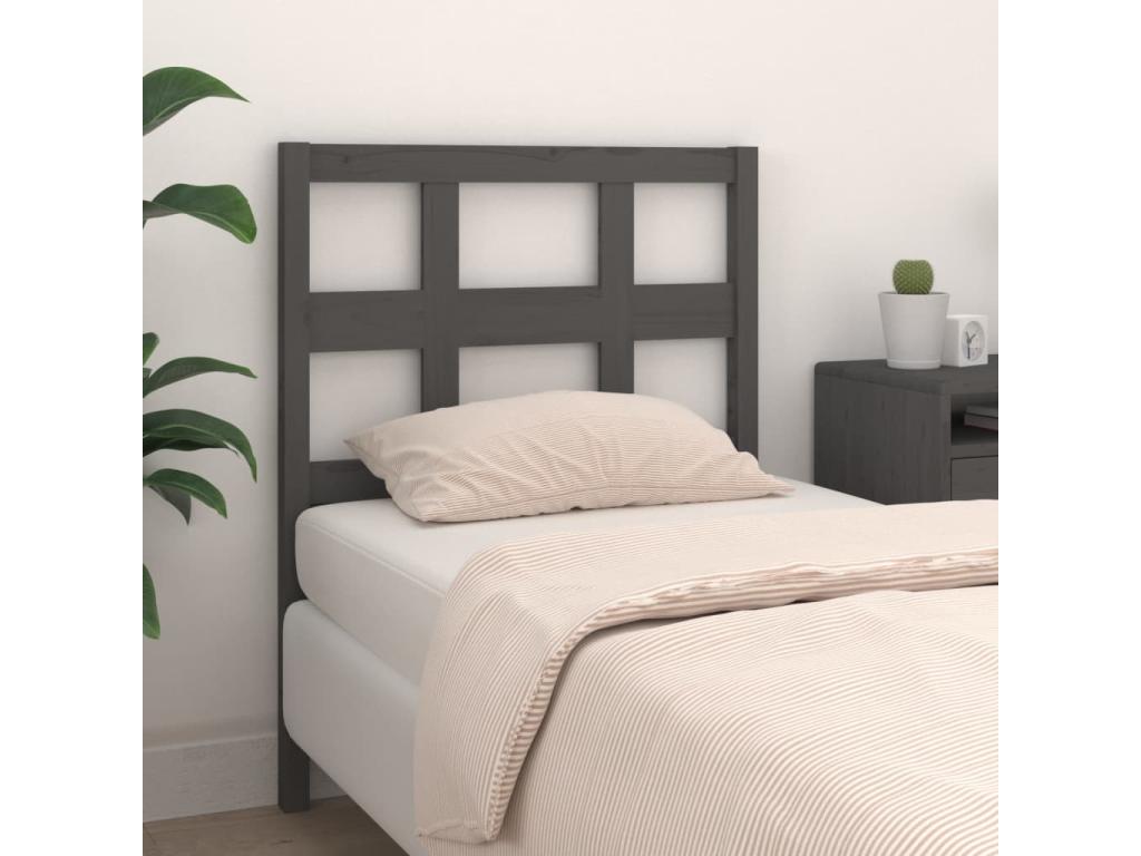 Gray Solid Wood Bed, 80.5 x 4 x 100 cm