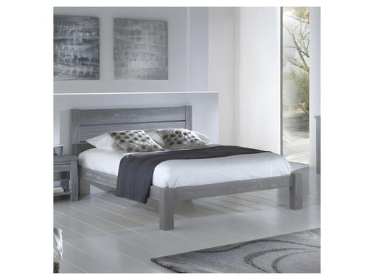 Gray Solid Wood Bed, 180 x 200 cm