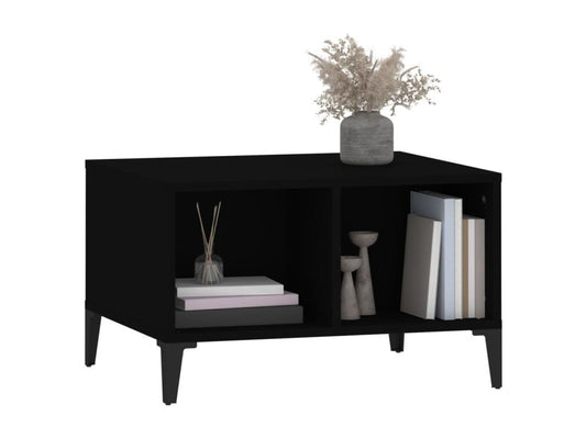 Black Engineered Wood Coffee Table, 60 x 50 x 36.5 cm