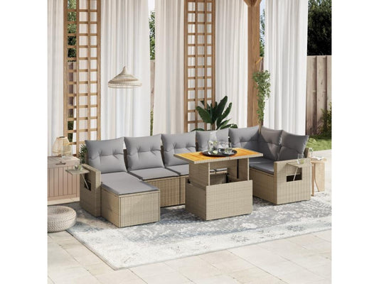 Beige Woven Resin Wicker Outdoor Furniture Set - dlz1766461095796