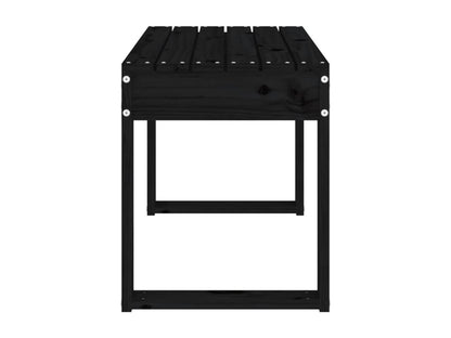 Black Solid Wood Bench, 80 x 38 x 45 cm