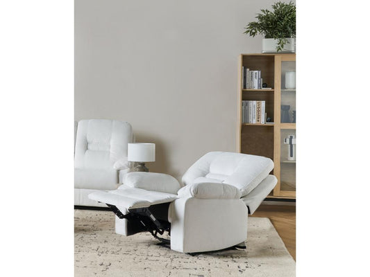 White Fabric Accent Chair