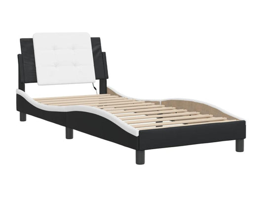 Black Faux Leather Bed Frame, 80 x 200 cm