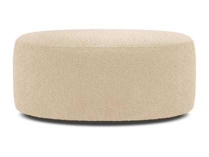 Beige Boucle Fabric Ottoman, 80 x 80 x 36 cm