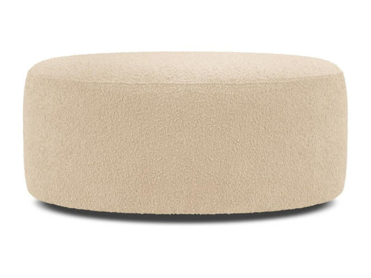 Beige Boucle Fabric Ottoman, 80 x 80 x 36 cm