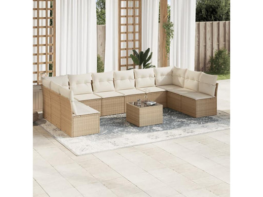 Beige Woven Resin Wicker Outdoor Furniture Set - dlz1766461063802
