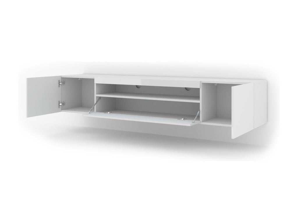 White TV Stand, 200 x 37 x 42 cm