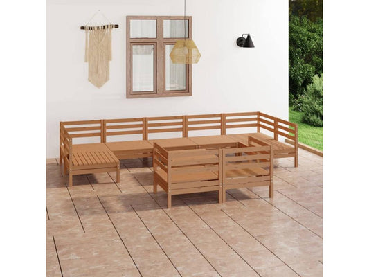 Natural Pine Wood Outdoor Furniture Set