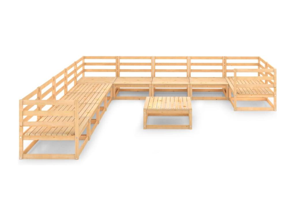 Brown Pine Wood Outdoor Furniture Set - dlz1766461812659