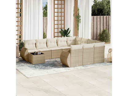 Beige Woven Resin Wicker Outdoor Furniture Set - dlz1766461840772