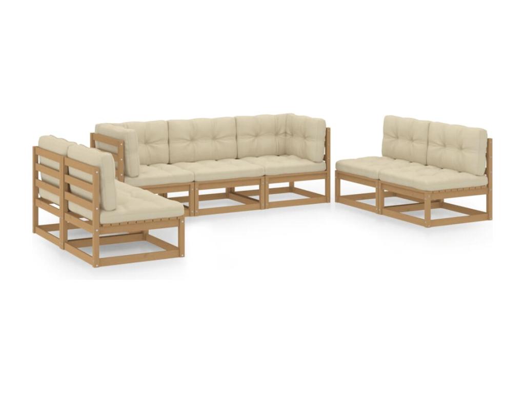 Brown Pine Wood Outdoor Furniture Set - dlz1766461815927