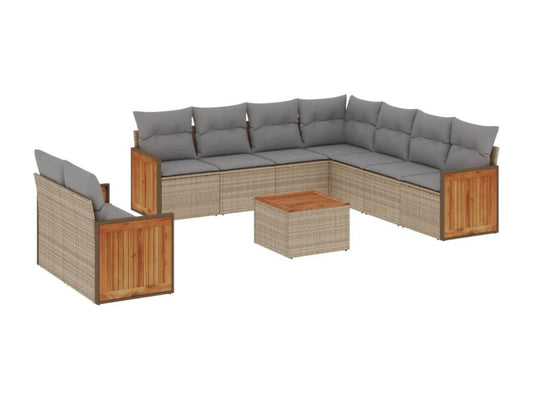 Beige Woven Resin Wicker Outdoor Furniture Set - dlz1766461167636