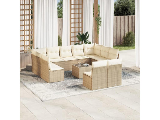 Beige Woven Resin Wicker Outdoor Furniture Set - dlz1766461442553