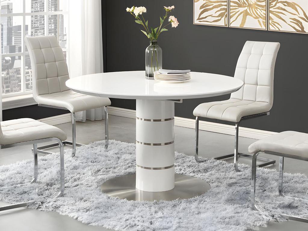 White Metal Dining Table