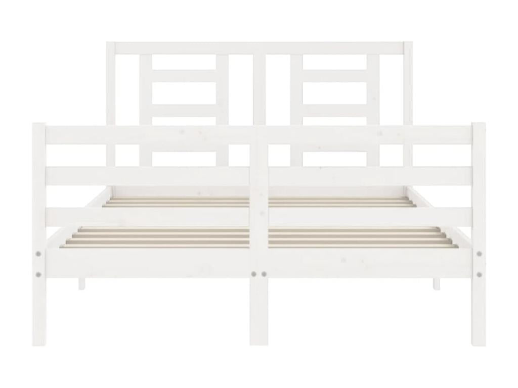 White Solid Wood Bed Frame, 140 x 200 cm - dlz1766461832485