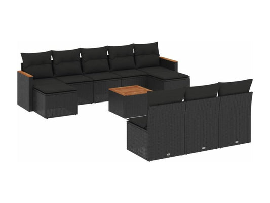 Black Woven Resin Wicker Outdoor Furniture Set - dlz1766460928463