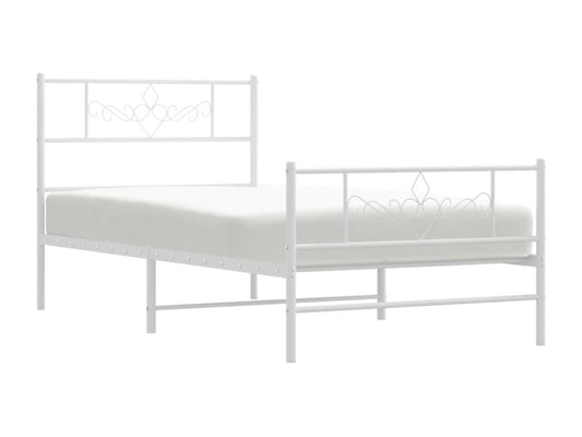 White Metal Bed Frame, 90 x 190 cm