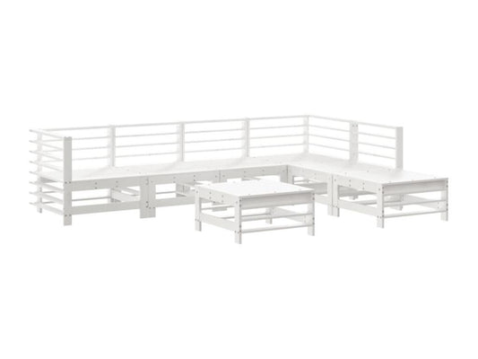 White Solid Wood Outdoor Furniture Set - dlz1766461810276