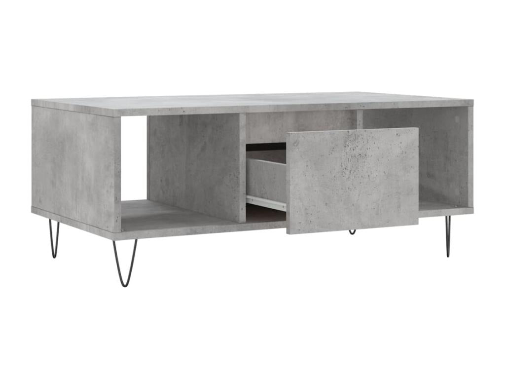 Gray Engineered Wood Coffee Table, 90 x 50 x 36.5 cm